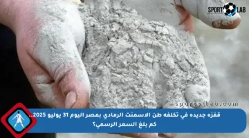 قفزة جديدة في تكلفة طن الأسمنت الرمادي بمصر اليوم 31 يوليو 2025.. كم بلغ السعر الرسمي؟